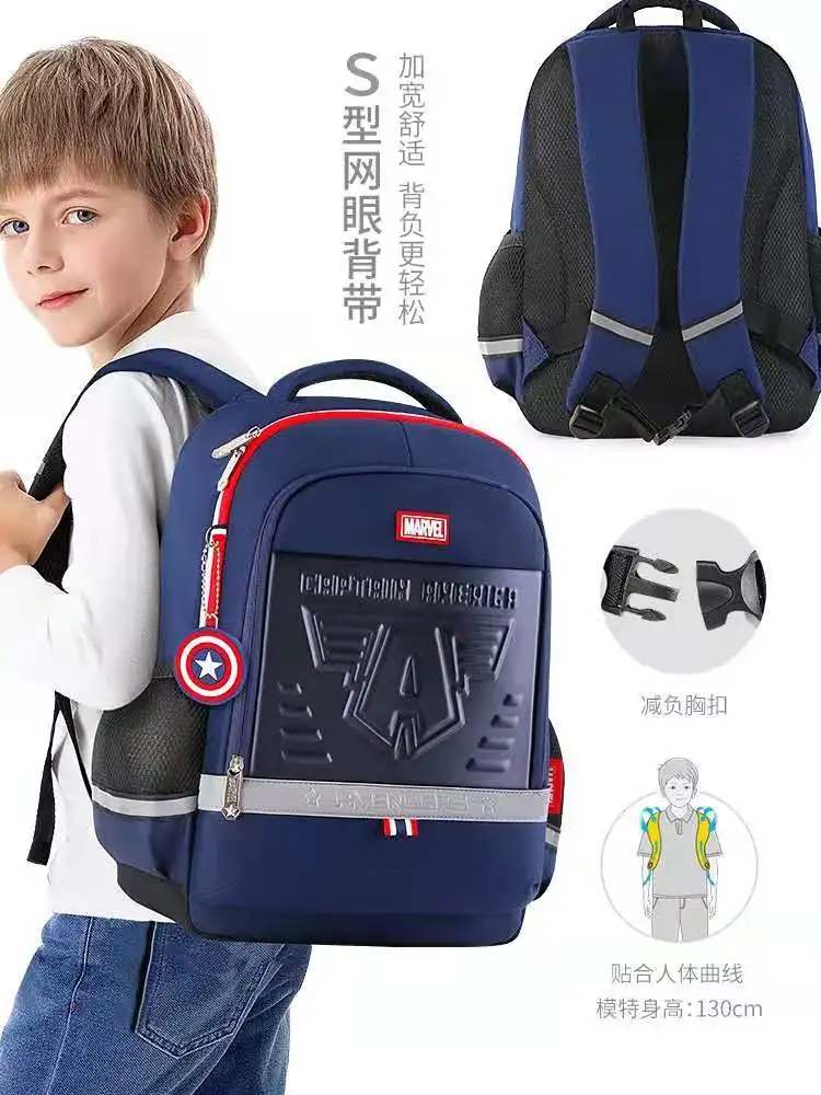 Disney Marvel School Bags for Boys Spider Man Primary Student Avengers Backpack Large Capacity Shoulder Bags Kids Gifts Mochilas