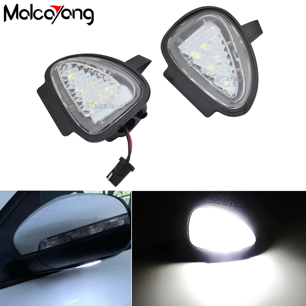 2piece Car Under Side Mirror Light Puddle Lamp For Volkswagen VW Golf 6 GTI Cabriolet Passat B7 Touran LED Courtesy Light