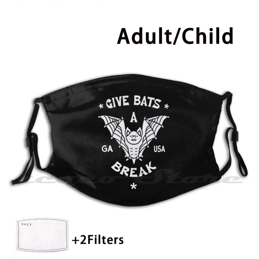 

Gbab Logo-White Custom Pattern Washable Filter Pm2.5 Adult Kids Mask Bat Bats Gbab