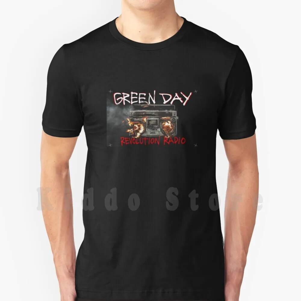 T-shirt Revolution Radio en coton pour hommes, impression DIY, Cool Tee Green Revolution Radio Day Band Fire Elmonoverde