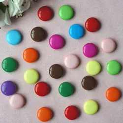 30Pcs/Lot 16mm Acrylic Colorful Candy Shape Round Flat Beads For Jewelry Making DIY Bracelet Necklace Accessories