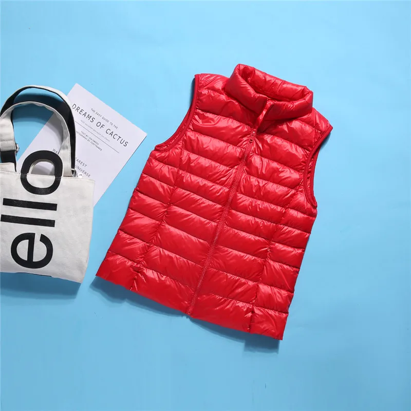 Plus Size 3XL Autumn Winter Women Sleeveless Waistcoat Jacket Ultra Light White Duck Down Vest Coat Ladies Short Outwears AB1957