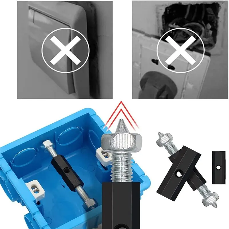 10PCS/Set Wall Switch Cassette Screw Wrench Switch Socket Screws Wall Mount Switch Box Secret Stash Repair Screws Support Rod