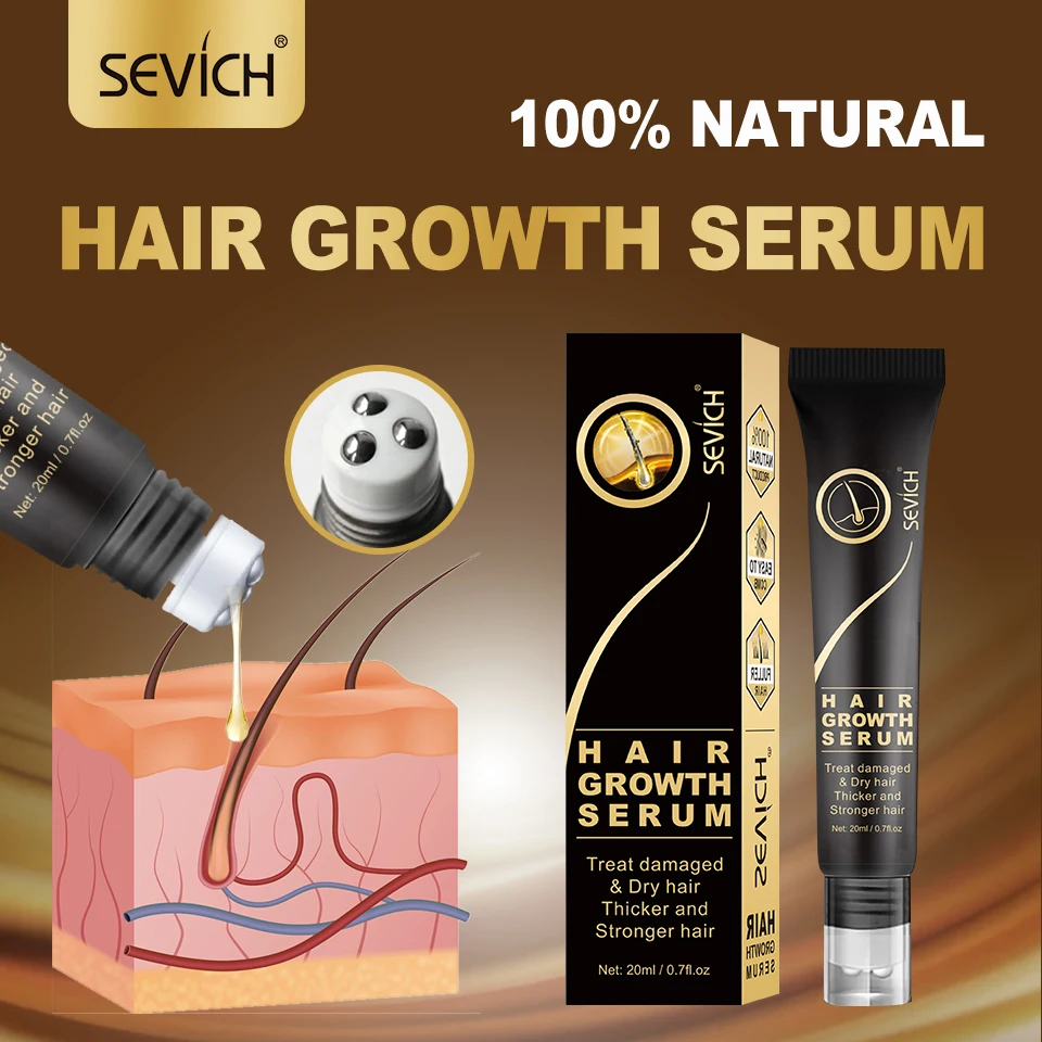 

Sevich 20ml Ginger Hair Growth Oil Thickener Essence Anti Hair Loss Care Scalp Massage Roller Treatments Fast Grow Hair Serum