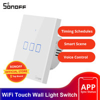 Itead SONOFF Outlets Touch EU Wifi Switch Smart Wall Touch Light Switch 1 Gang Touch/WiFi/APP Remote Smart Home Works with Alexa