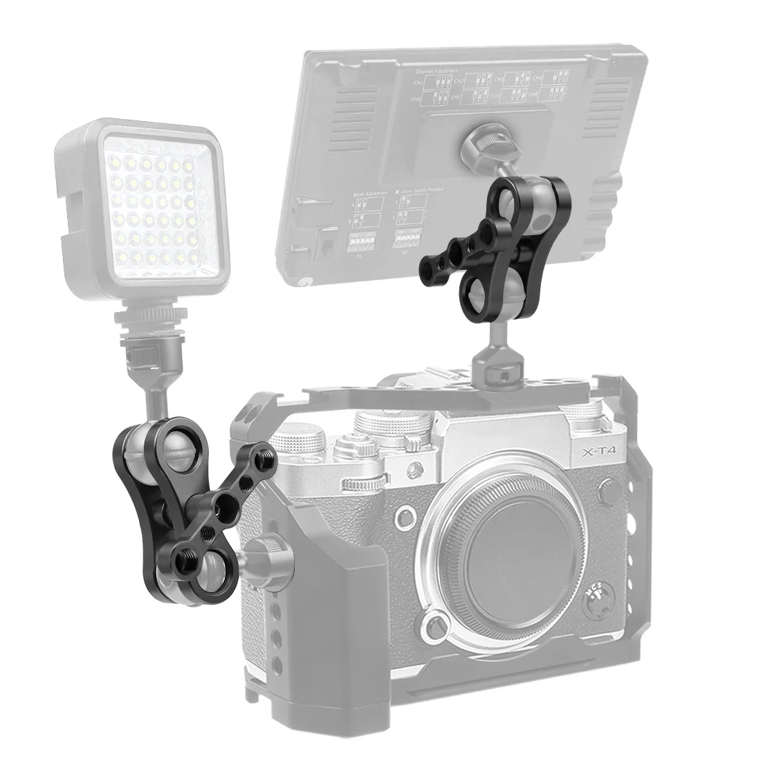 Verbesserter 1-Zoll-Kugel-Schmetterlings-Clip aus Aluminiumlegierung, Tauchlichter-Arm, 360-Grad-Halterung, Adapter für Gopro Osmo Kamera-Zubehör – Detail 22