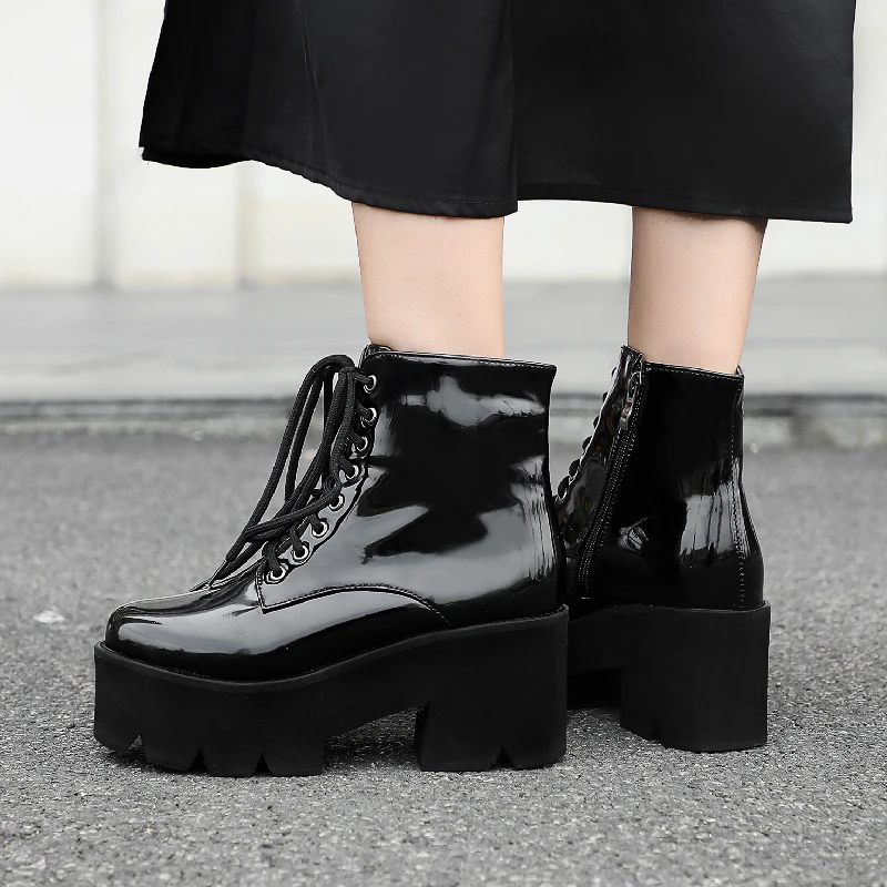 Sexy Platform Ankle Boots for Women Fashion Punk Heels Boots Women 2021 Winter Spring Black Purple Yellow Boots Lady Shoes 41 43