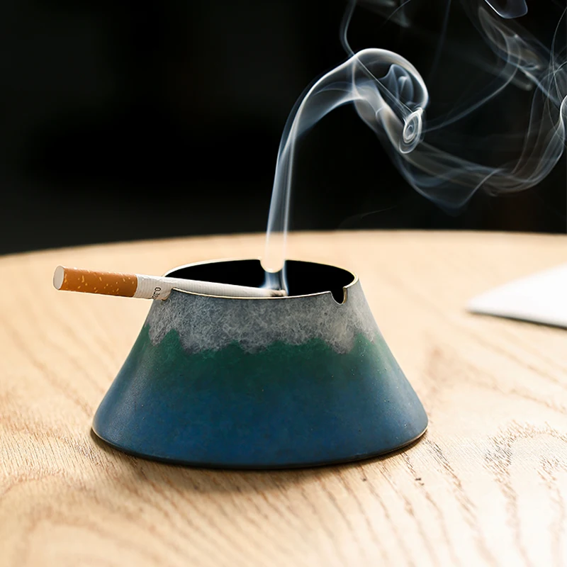 

Classic volcano shape pure copper ashtray Creative mountain art luxury windproof ashtrays