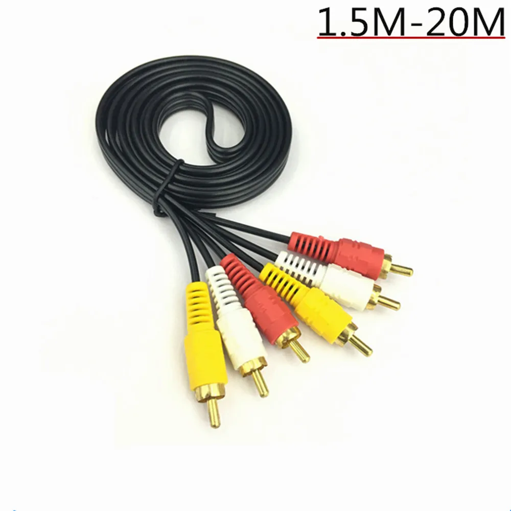 Композитный кабель 3RCA (штекер)/3 RCA (штекер), 1,5/3/5/10/15/20 м