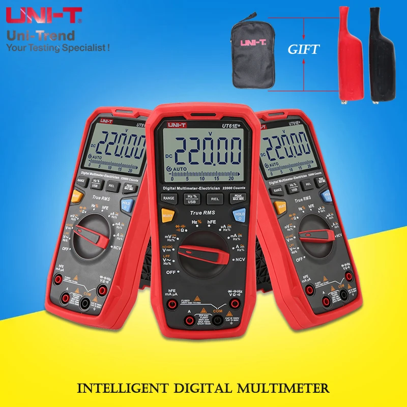 Multímetro Digital Inteligente Portátil Uni-t Automático e Manual Multifuncional Alta Precisão True Rms Ut61e Mais Ut61d Mais Ut61b +