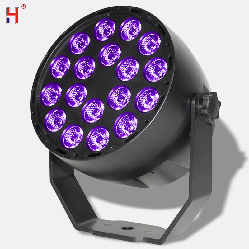 HongYi-luz Par Led plana Uv, iluminación de escenario por Dmx512, 7 CANALES, activada por sonido para Dj, discoteca, fiesta, pista de baile musical