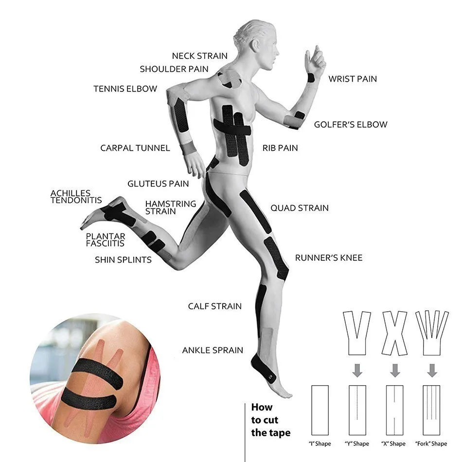 Ride Force 5 rozmiar taśma kinezjologiczna odzyskiwanie sportowe samoprzylepny Wrap Taping medyczny ból mięśni Relief ochraniacze na kolana Protector