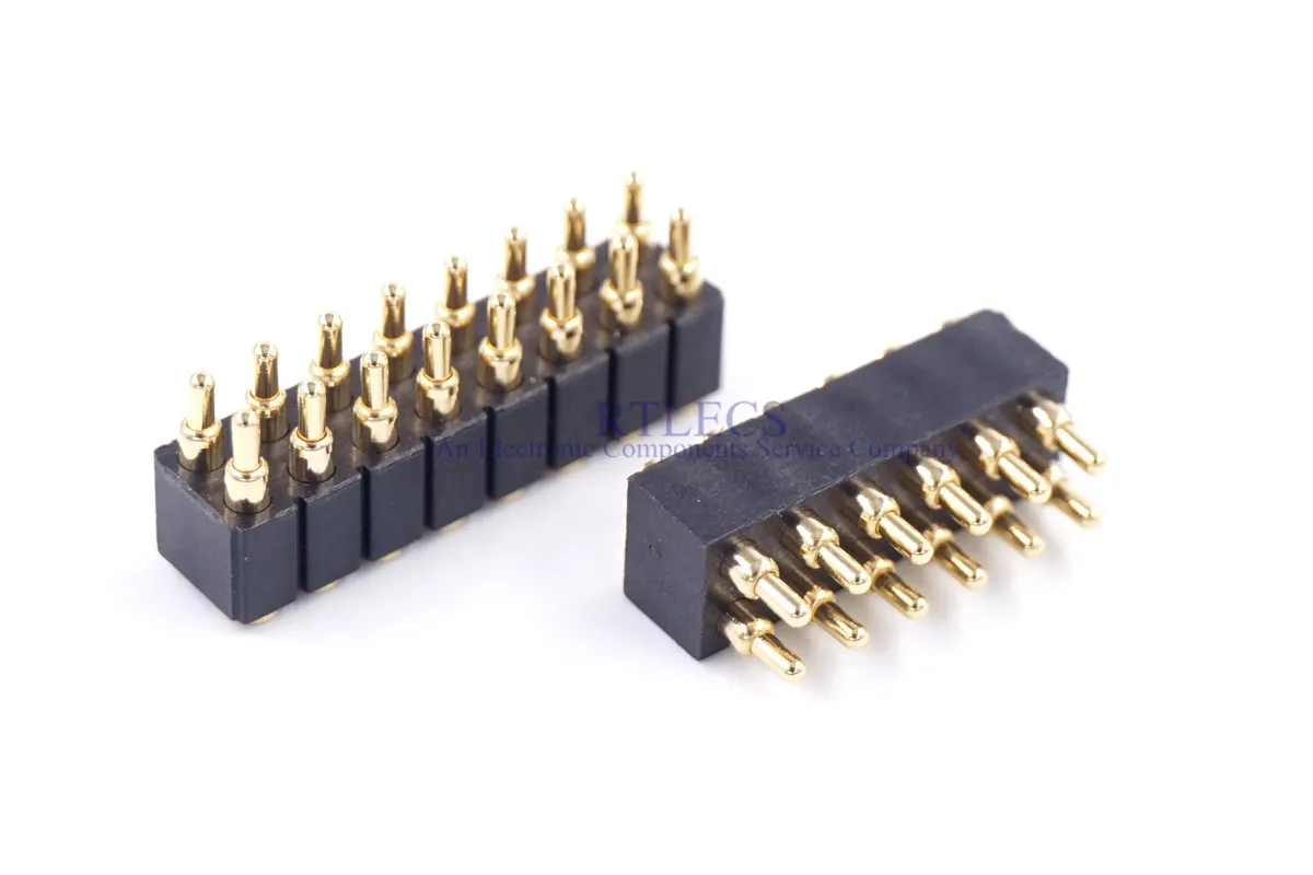 스프링 골무 포고 핀 커넥터 더블 행 2.54mm 피치 12 16P 높이 8.0 SMT