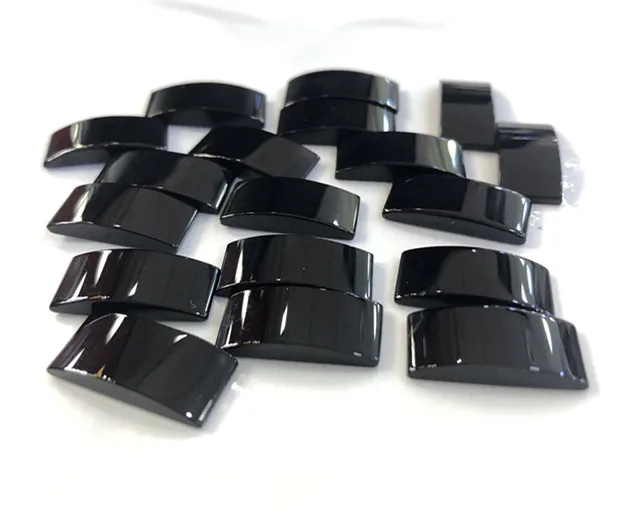 Natural Black Onyx Ring Face Wholesale Agate Bridge 5.5x12mm for jewelry making Gems Cabochon Retangle shape pendant accessories