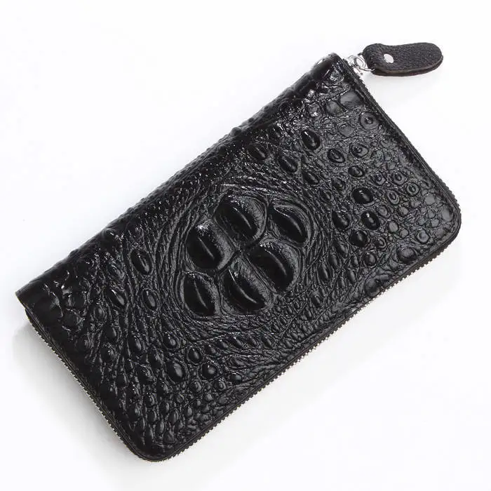 

2020 New Alligator Business Men's Long Wallets Natural Real Leather Male Cow Genuine Leather Cash Purses Clutch Men Card Holders