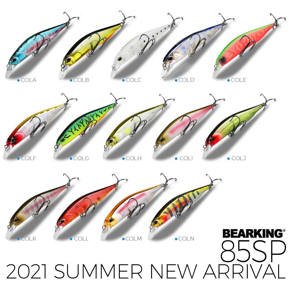 BEARKING 85mm 8g gorący model przynęty wędkarskie twarde przynęty 14 kolorów do wyboru minnow jakości profesjonalna minnow głębokość 1,3-1,8 m — zdjęcie 7
