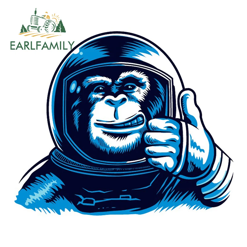 EARLFAMILY 13cm x 11.1cm for Blue Monkey In Space Car Stickers and Decals DIY Custom Printing Fashion Anime Window Decoration