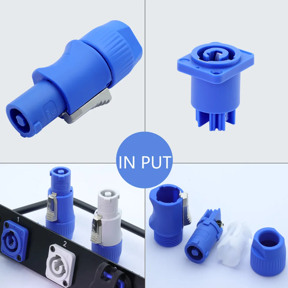 4Sets Powercon connector 3 pins Lockable Power Cable Connector + Chassis Socket for Electric Drill LED Screen Stage Light