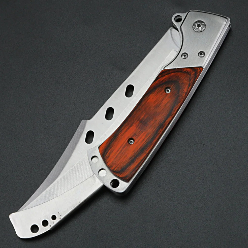 XUAN FENG cuchillo plegable para exteriores, cuchillo de supervivencia salvaje, cuchillo táctico para acampar, cuchillo de caza de acero de alta dureza