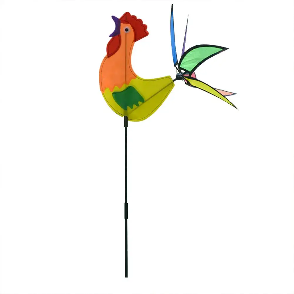 Garden Pinwheels Animal Windmill Spinning Pole Outdoor Decorations Rooster Parrot Animal Garden Decoration