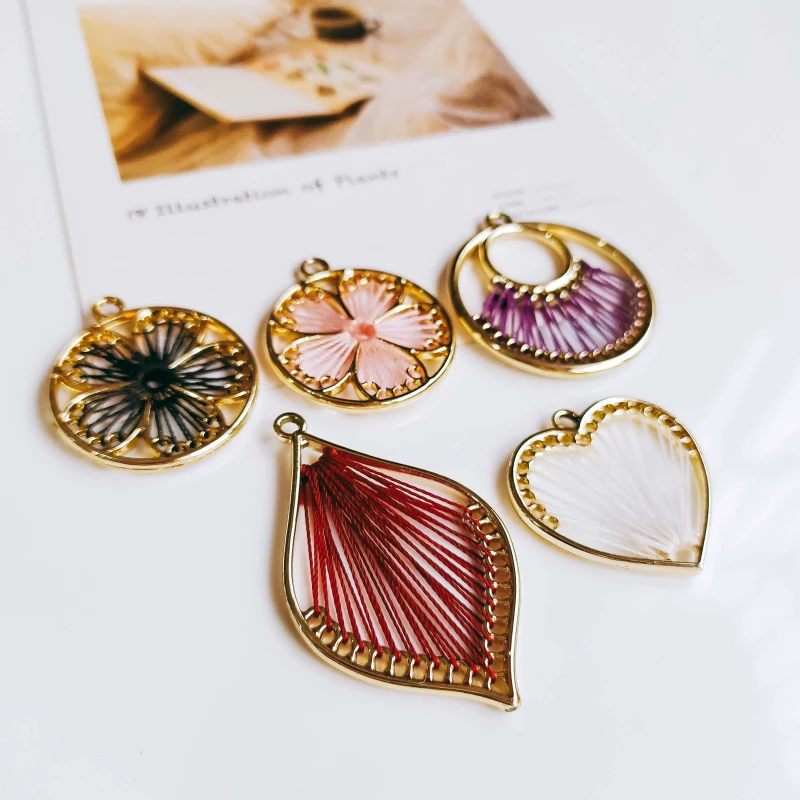 Round Wool Stuff Thread Spacer Accessories Pendant Necklace Supplies for Jewelry Making Earring Accessories Components 6pcs