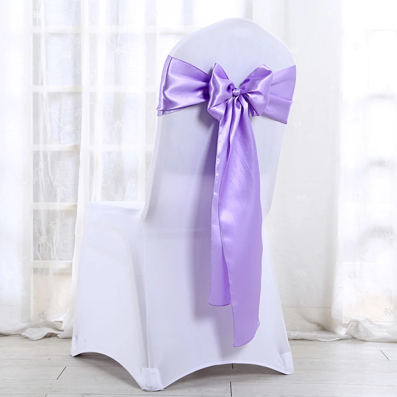 50 Wedding Satin Chair Sashes Party Chairs Bands Knot Cover Decoration Chairs Bow For Chair Decoration Banquet 15 x 275cm