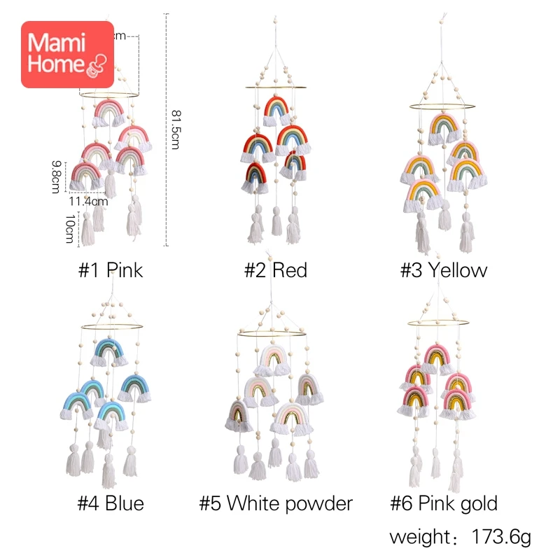 1ชุด Bell เด็ก Rainbow Tassel Bell Bell เด็กห้องนอนแขวน Decor ทารกแรกเกิดของเล่นเพื่อการศึกษาของขวัญเด็กห้องตกแต่ง