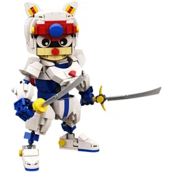 Anime Figure Building Blocks Kids Toys Samurai Pizza Cat Action Figure Model 18cm 500pcs Assemble Bricks Toys For Children