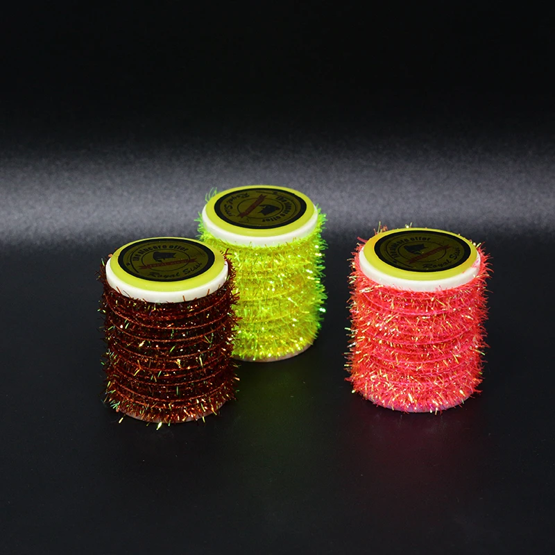 Royal Sissi new developed 10 spools set pearlescent cactus chenille salmon&steelhead streamer fly flash body fly tying materials