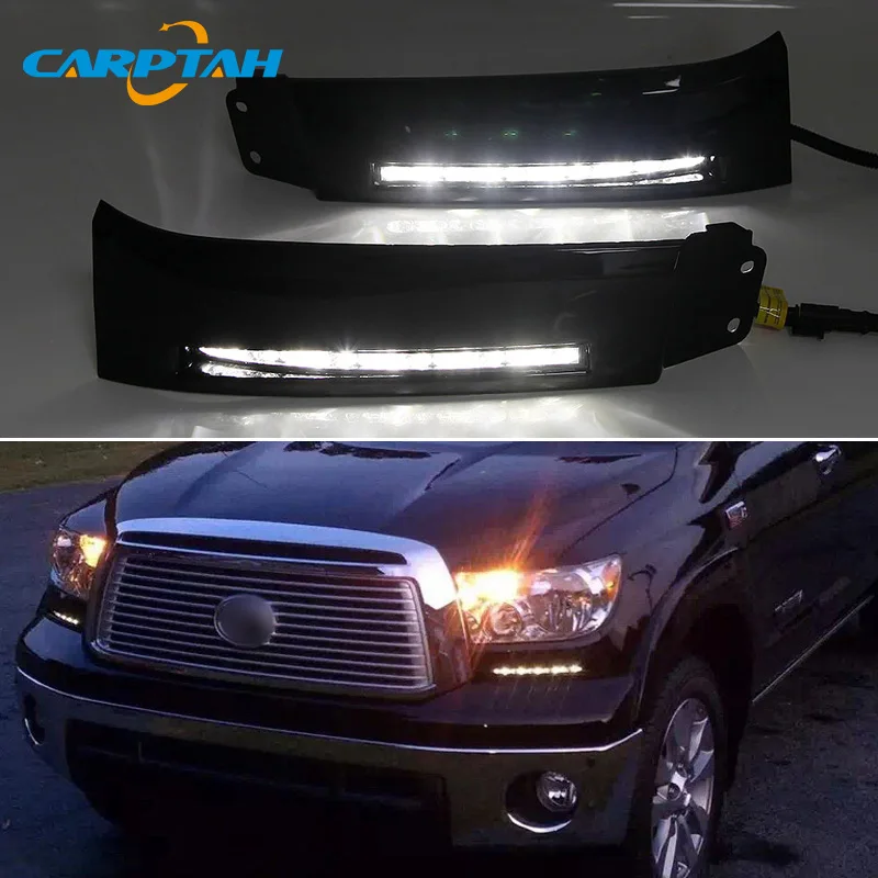 

Car LED Daylight Daytime Running Light DRL Fog Lamp For Toyota Tundra 2008 2009 2010 - 2013 Auto Dimming Function Signal Lights