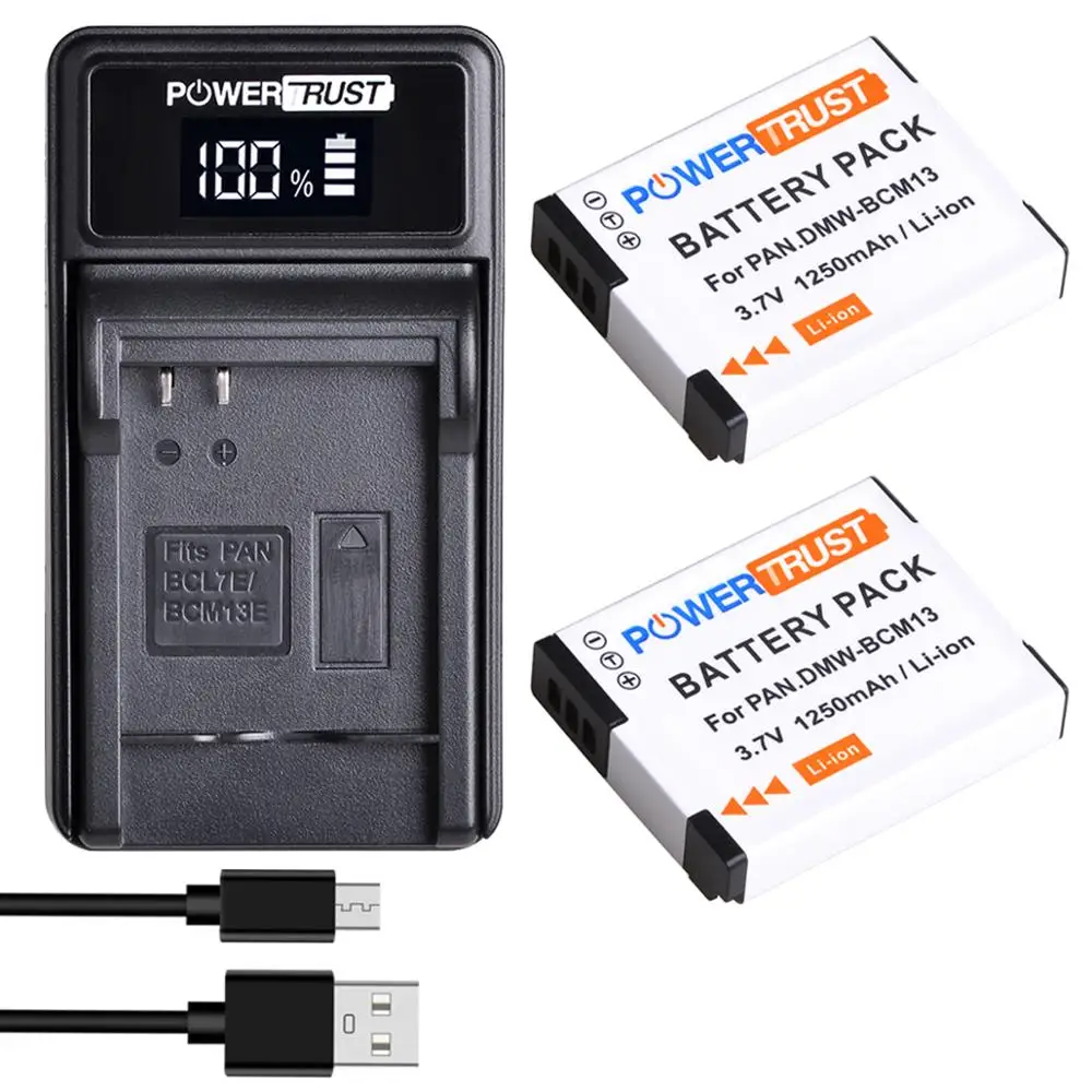 DMW-BCM13 DMW-BCM13E Battery and LED USB Charger for Panasonic Lumix DC-TS7 DMC-FT5 DMC-LZ40 DMC-TS5 DMC-TZ37 DMC-TZ40 DMC-TZ41