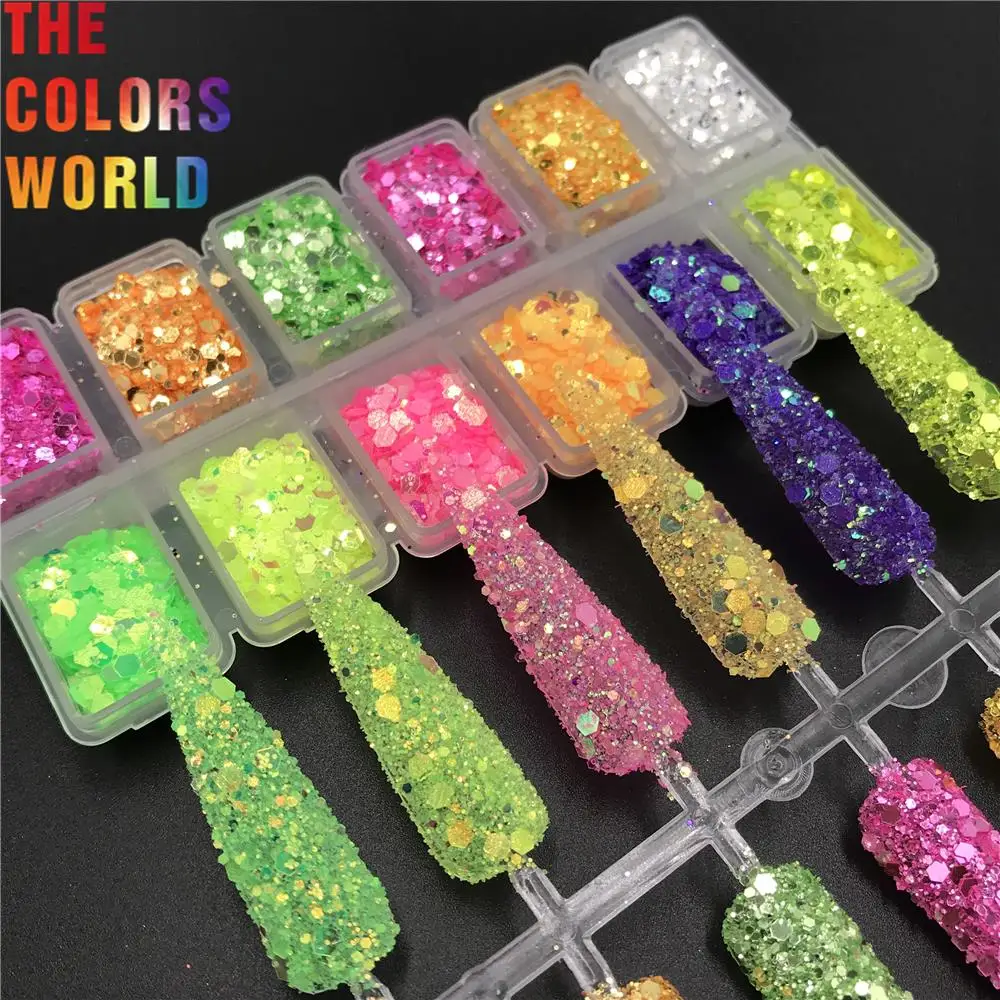 

TCT-567 Shinning Glitter Chunky Nail Glitter Flash Nail Decoration Arte de uñas Tumbler Crafts DIY Manicure Festival Accessories