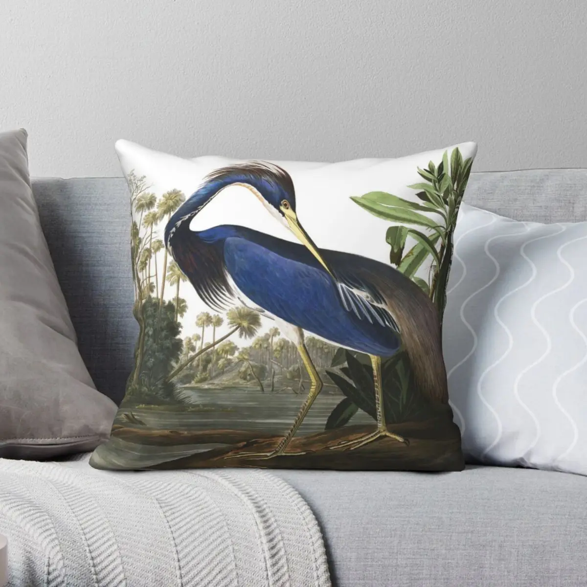 Tricolored Heron John James Audubon Pillowcase Polyester Linen Velvet Zip Decor Pillow Case Sofa Seater Cushion Cover 18