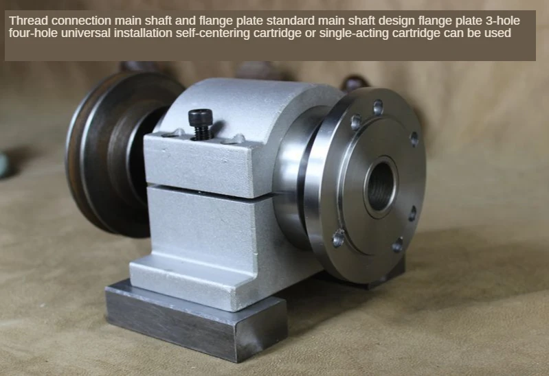 Lathe spindle high-strength thread connection woodworking lathe head assembly with flange (chuck not included)