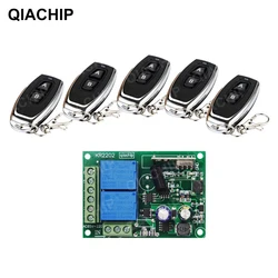 QIACHIP 433Mhz Universal Wireless Remote Control Switch AC 110V 220V 2CH Relay Receiver Module + RF Remote Transmitter Led Light