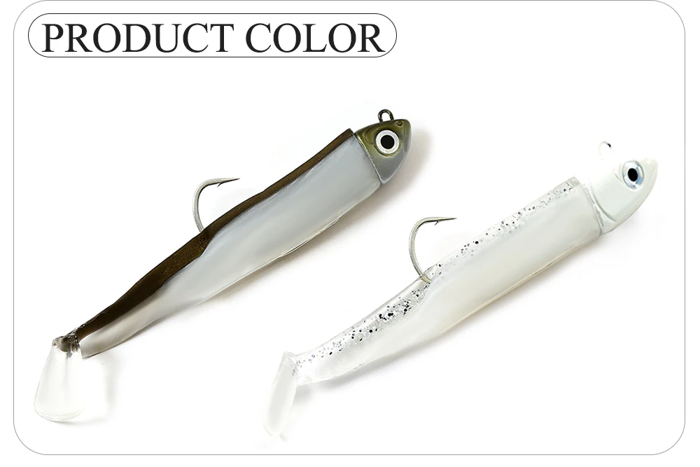FTK Soft Black Minnow Head 5g 12g 25g Soft Lure Jig Bait Bass Pike Fishing Silicone Baits Crank Hook Jigging Bass Zander