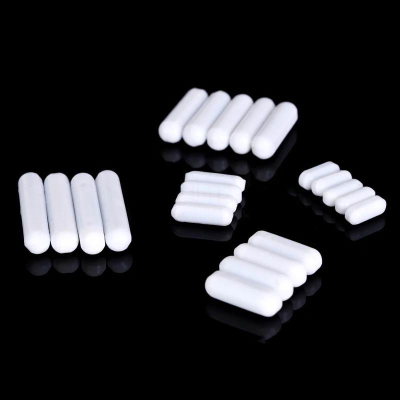 PTFE Magnetic Stirrer Bar Cylindrical Stir bar Type-C Magneton Laboratory Chemical Stirring Bars Mixer White Spin Bars , 10pcs