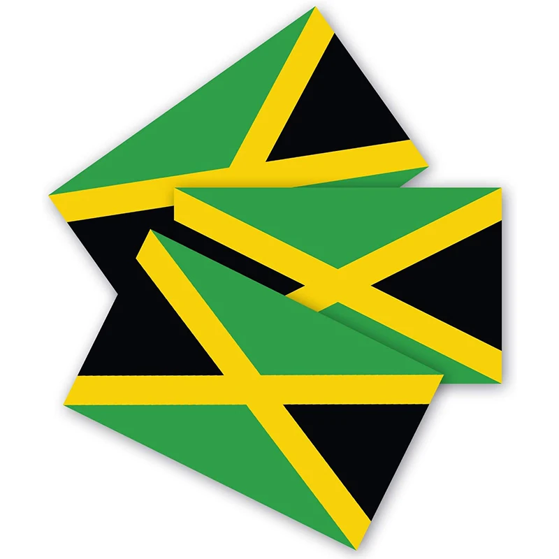 Jamaican Flag Bumper Stickers 3 Pieces Are Made of Durable Waterproof Material, Motorcycle Helmet Trunk Vinyl Stickers