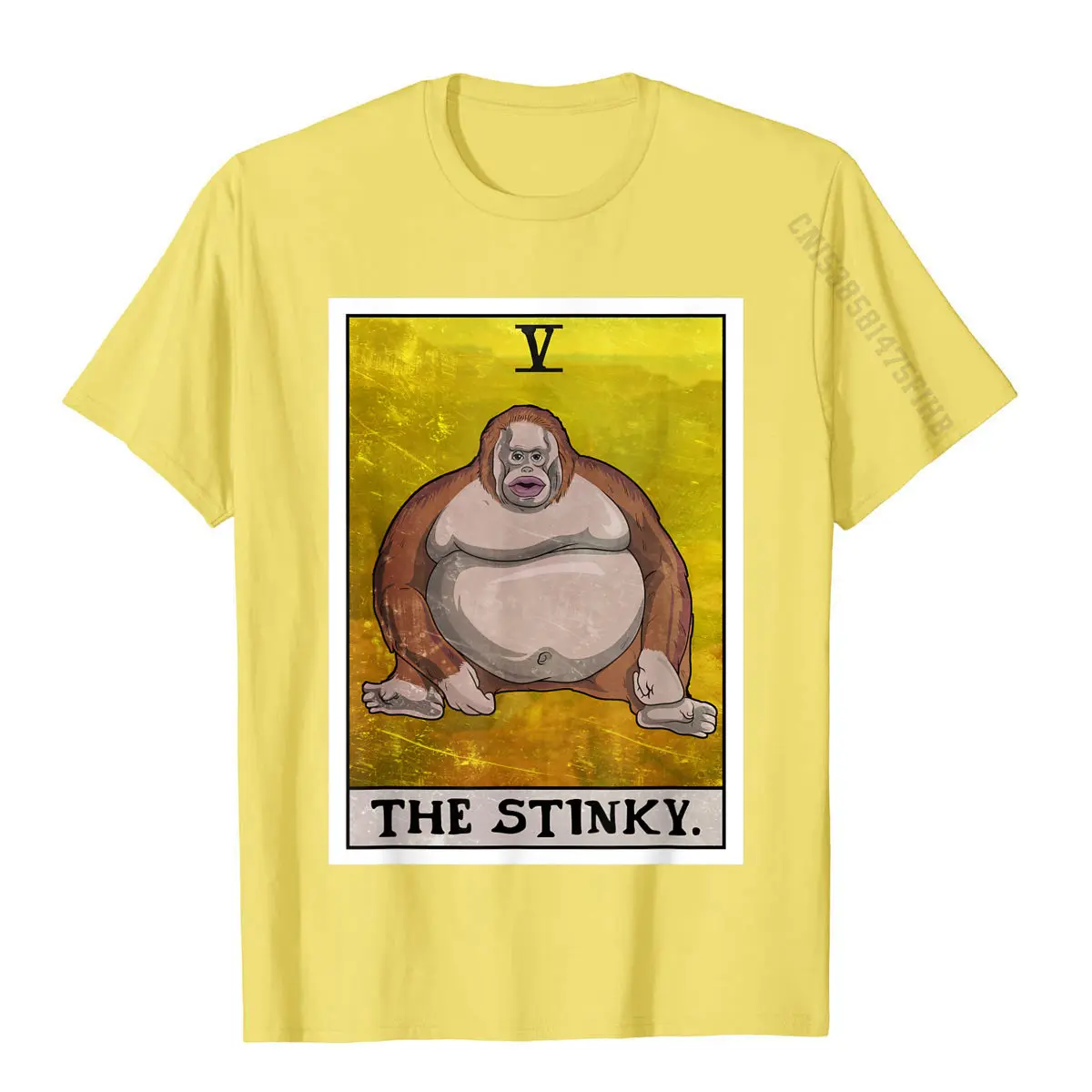 Th Stinky Meme Tarot Card Uh Oh Stinky Monkey T-Shirt Cotton Tops Shirts For Men Customized T Shirts Birthday Prevailing