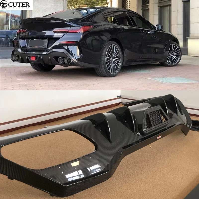 

G14 G15 G16 8 Series Dry Carbon Fiber FRP Rear Bumper Diffuser Splitter With LED Brkae Lights for Bmw 8 Series 18-20