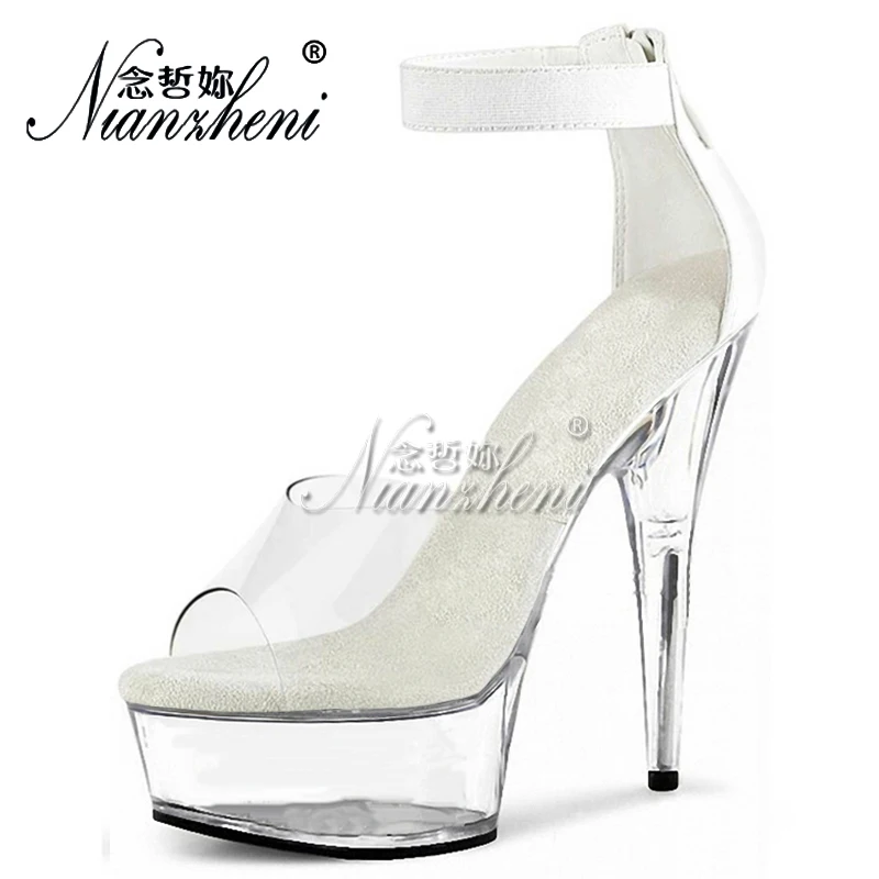 High heels Super Thin Heels Crystal Platform Concise stripper heels Elegant Sexy Show Party Models Full dress Nightclub New Lady