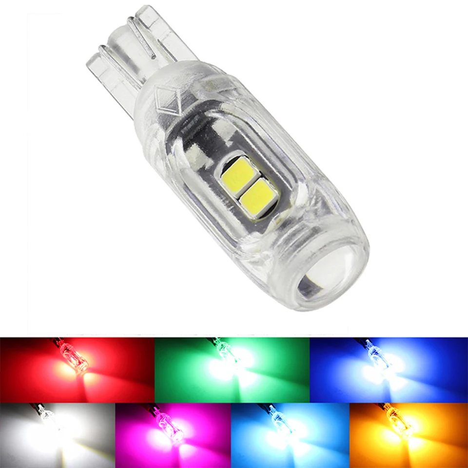 New T10 LED W5W Super bright Polarity Free Plastic Protect smd Car Interior Light Read Door License Plate Wedge Lamp 12V White