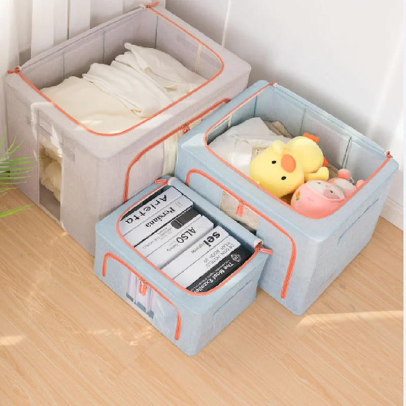 

Artifact Cotton Hemp Large Folding Wardrobe Storage Box Household Clothes Sorting