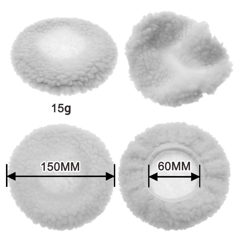 Almohadilla pulidora para capó de coche, almohadilla de encerado de lana, 5 a 6 pulgadas, 5 paquetes