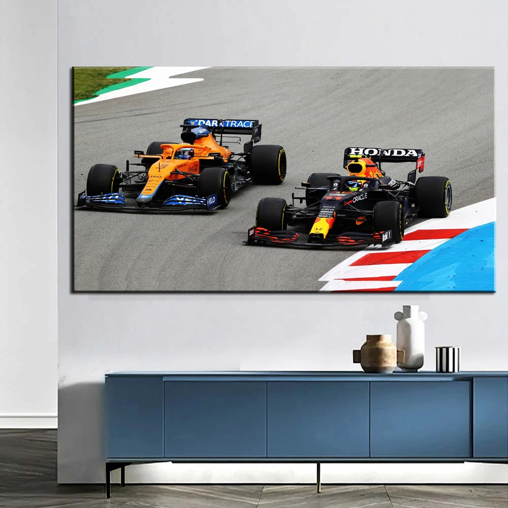 

Wall Art Canvas F1 Racing Car 2021 Spanish Perez Ricciardo Poster Painting Decor Living Room Modern Mural Home Decoration