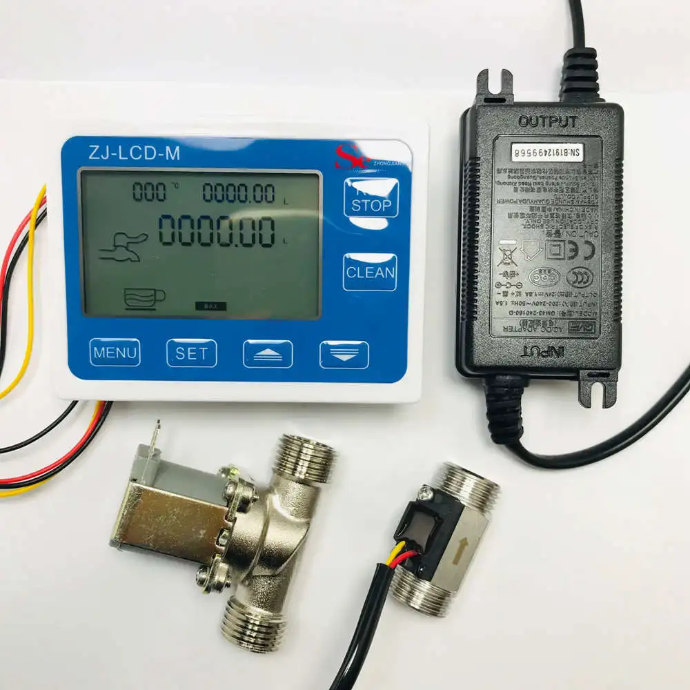 ZJ-LCD-M LCD Digital Flow Meter with Sensormeter Quantitative Flowmeter Turbinemeter Sensor Seazhongjiang Dijiang iSentrol