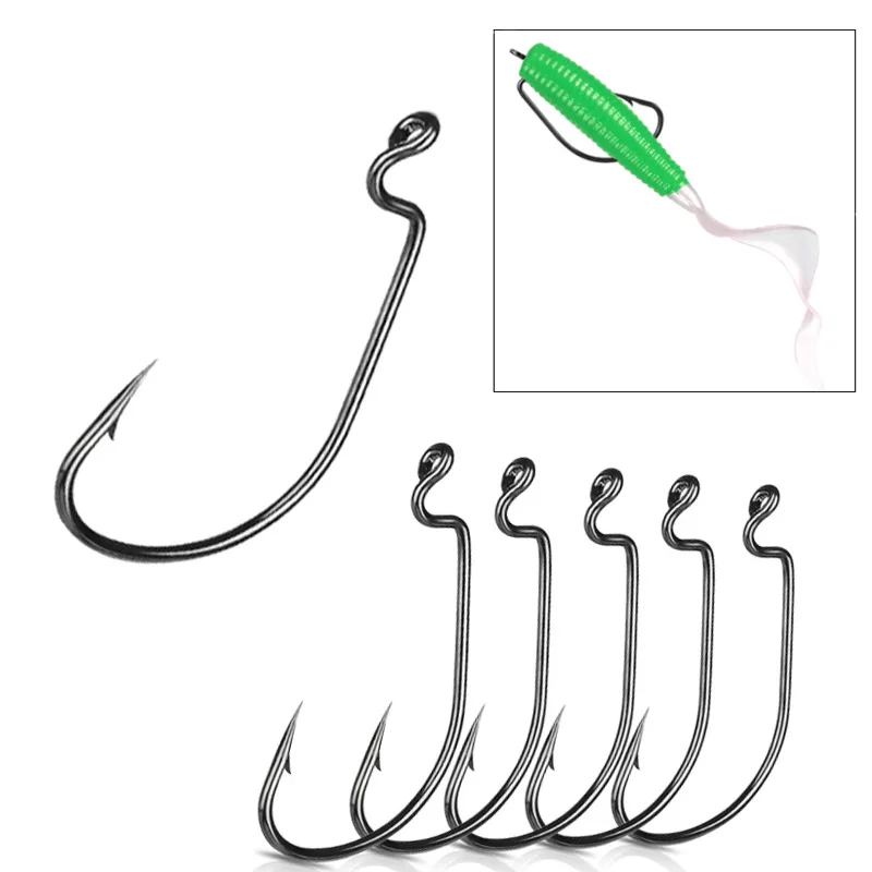 Fishing hooks 10pcs jig head crank hook Bass Offset fish hook for Soft Bait Crankbait carp sea Fishing Tackle accessories Pesca