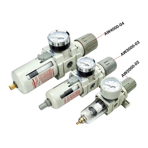 Imagen 2 del producto AW2000-02 AW3000-03 AW4000-04 Controlador de filtro de aire de compresor Filtros separador de aceite Regulador de presión de aire neumático