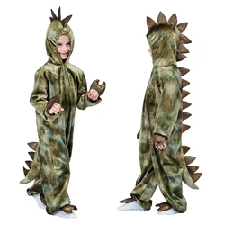 Umorden 2-4T 4-8Y Boys T-Rex Dinosaur Costume for Child Kids Toddler Hooded Jumpsuit Halloween Purim Disfraz Fancy Dress 3D Fur