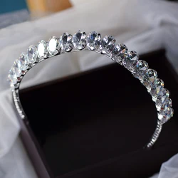 Sparkling Clear Crystal Brides Headbands Crystal Tiara Headpieces Wedding Hair Accessory